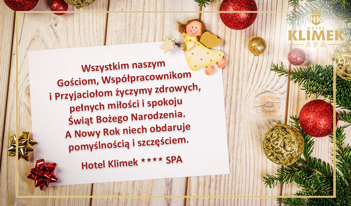 Życzenia - Boże Narodzenie - Hotel Klimek SPA