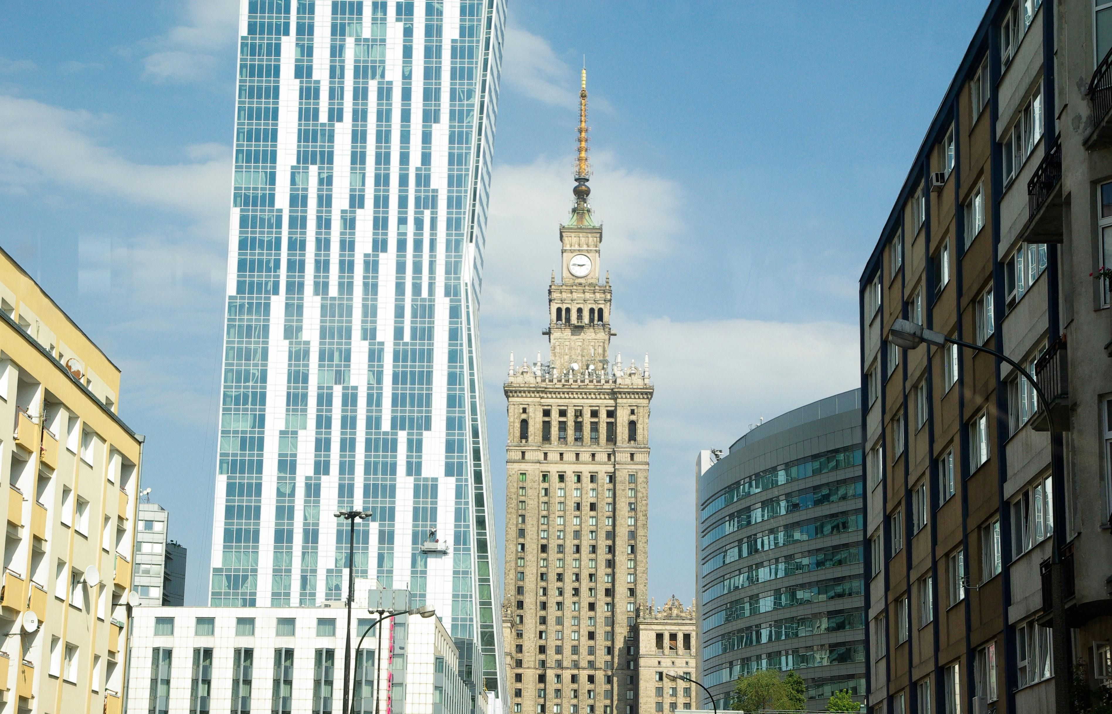 View of the Palace of Culture and Science in Warsaw during a summer sightseeing trip