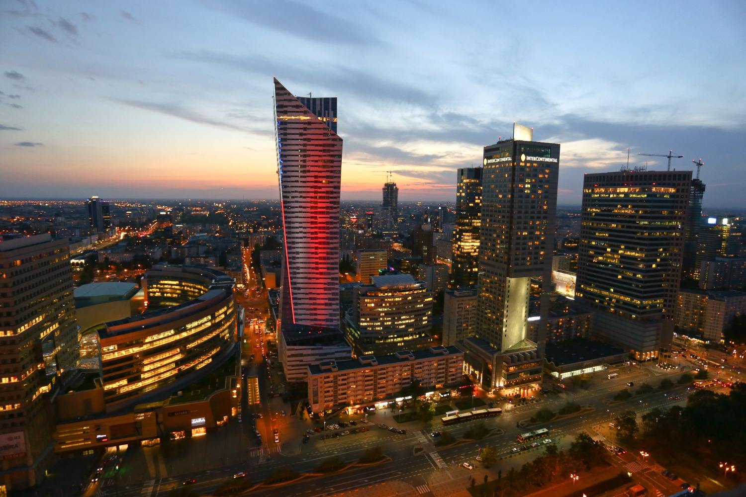 View of central Warsaw during a summer stay in the capital