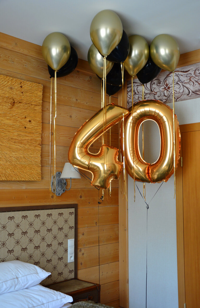 Dekoracja z balonów z okazji 40stych urodzin