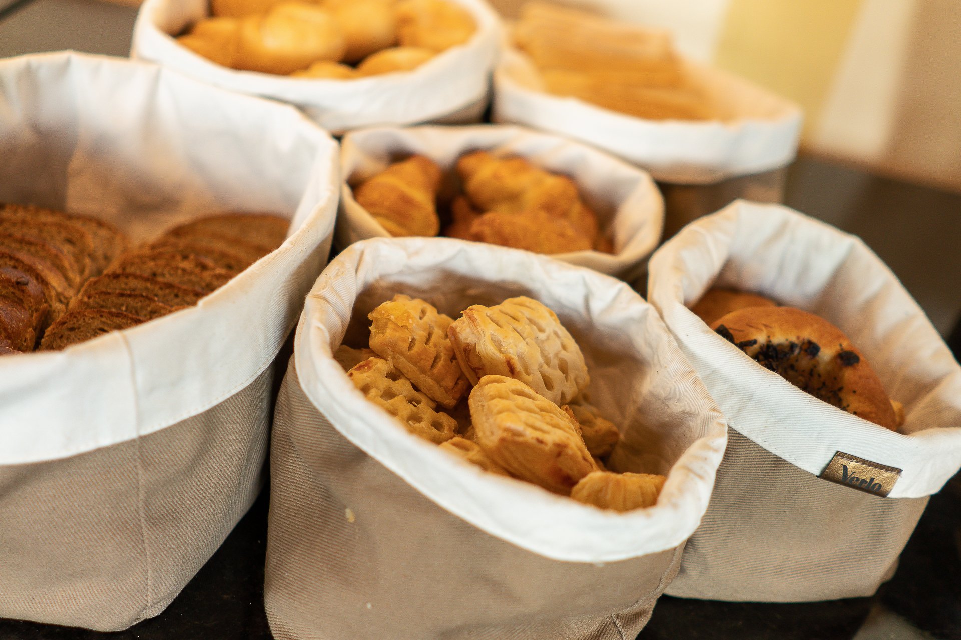 Varied breakfast buffet