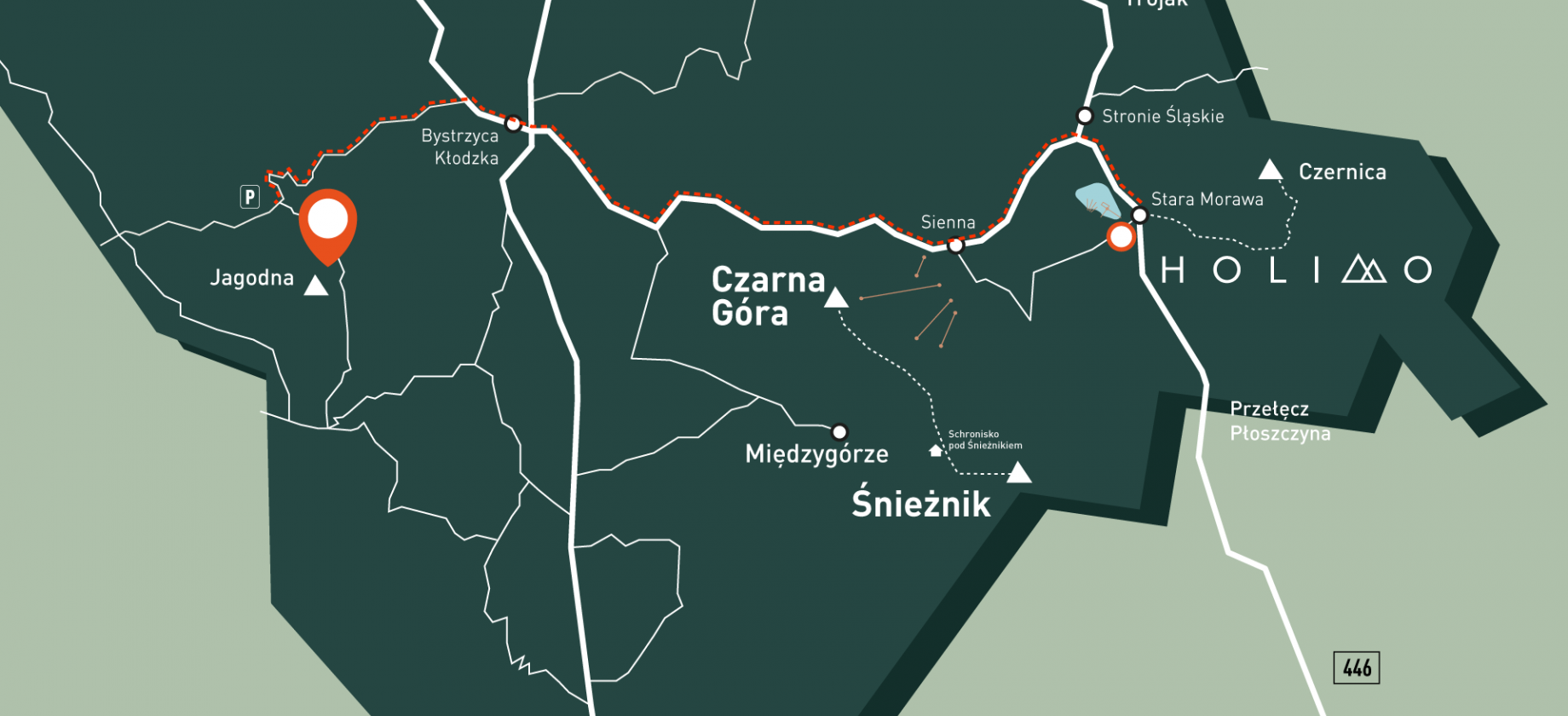 Jagodna 985 m n.p.m. -  prosty szlak na najwyższy szczyt Gór Bystrzyckich 