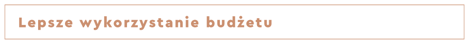 Lepsze wykorzystanie budżetu