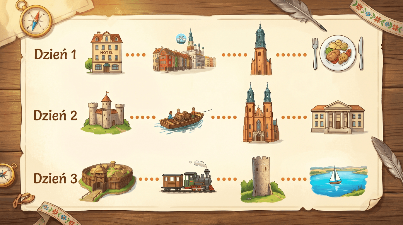 Plan wycieczki - Szlak Piastowski