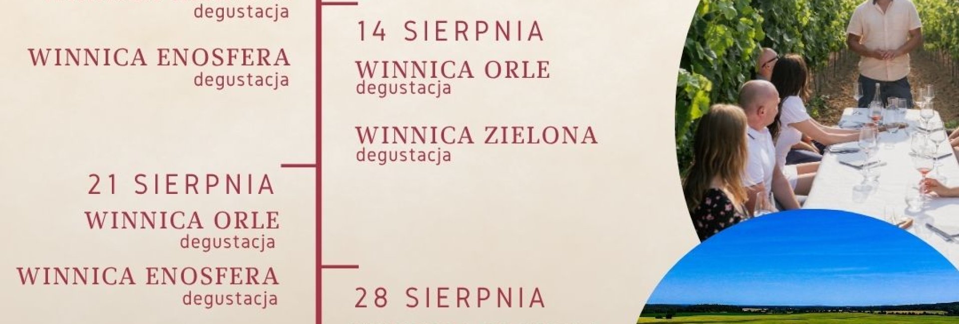 Zwiedzanie Szlaku Winnic Krainy 100 Jezior przez cały sierpień