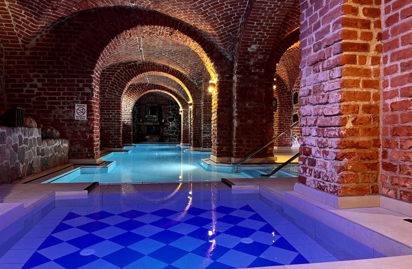 Swimming pool in the gothic dungeon