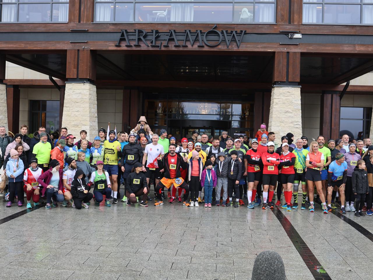 Wszyscy uczestnicy V Biegu Arłamowskiego
