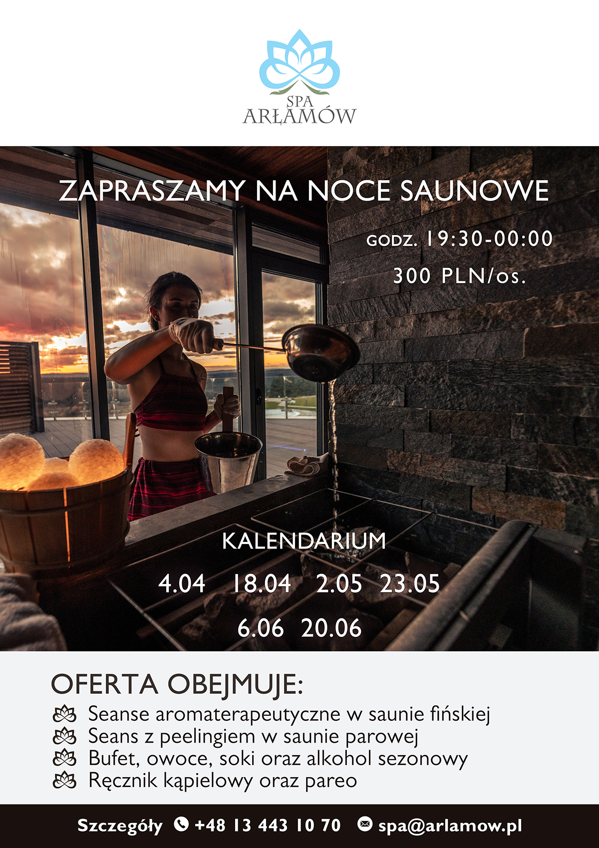 Noce Saunowe w Hotelu Arłamów - kalendarium