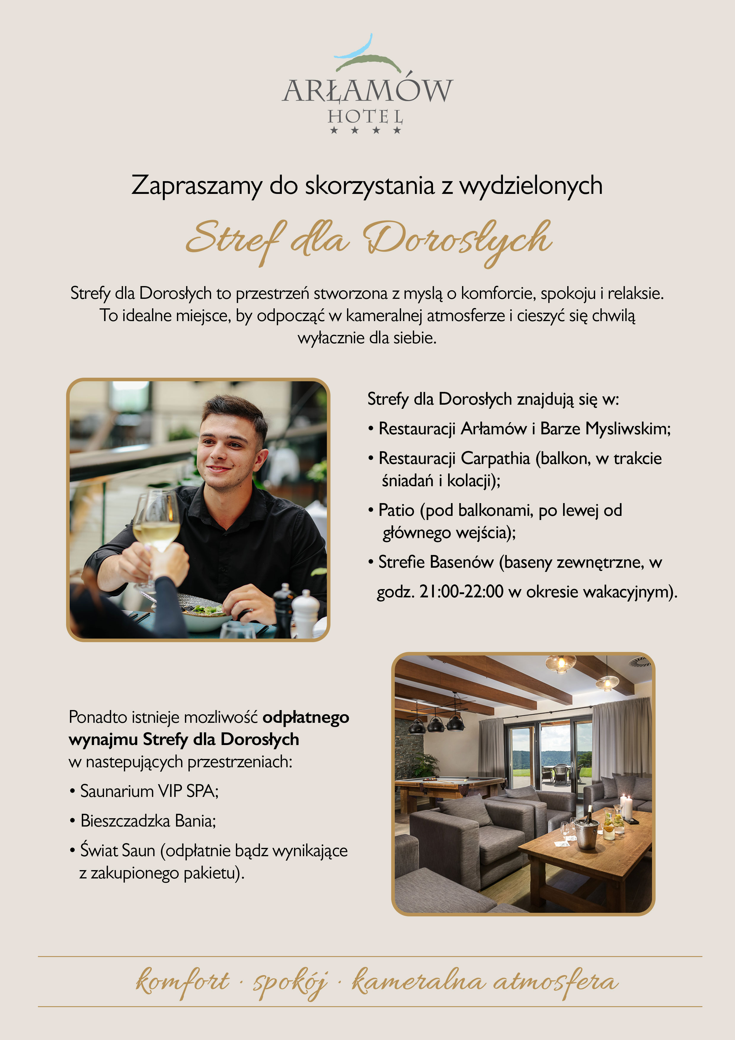 Strefy dla dorosłych w Hotelu Arłamów