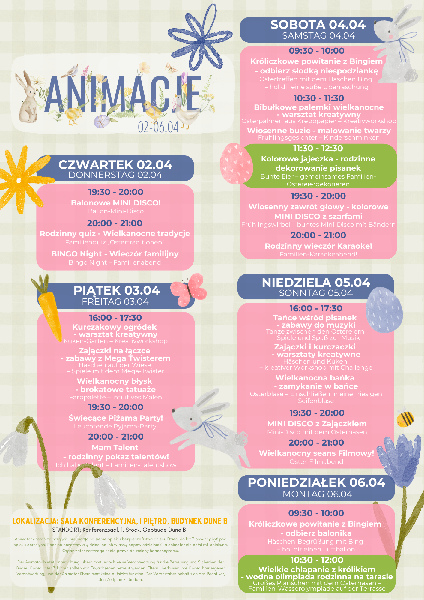 Wielkanocne Animacje 2026 Harmonogram