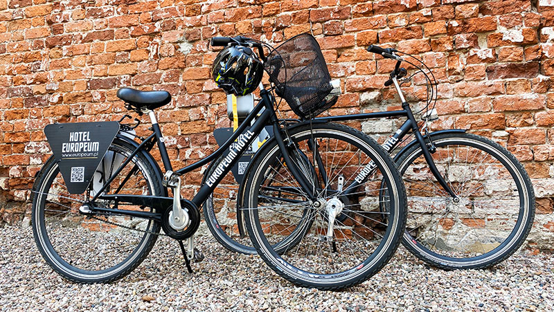 Bicycles for hire at the Europeum Hotel