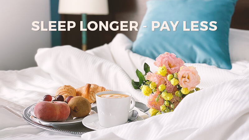 sleep longer pay less offer