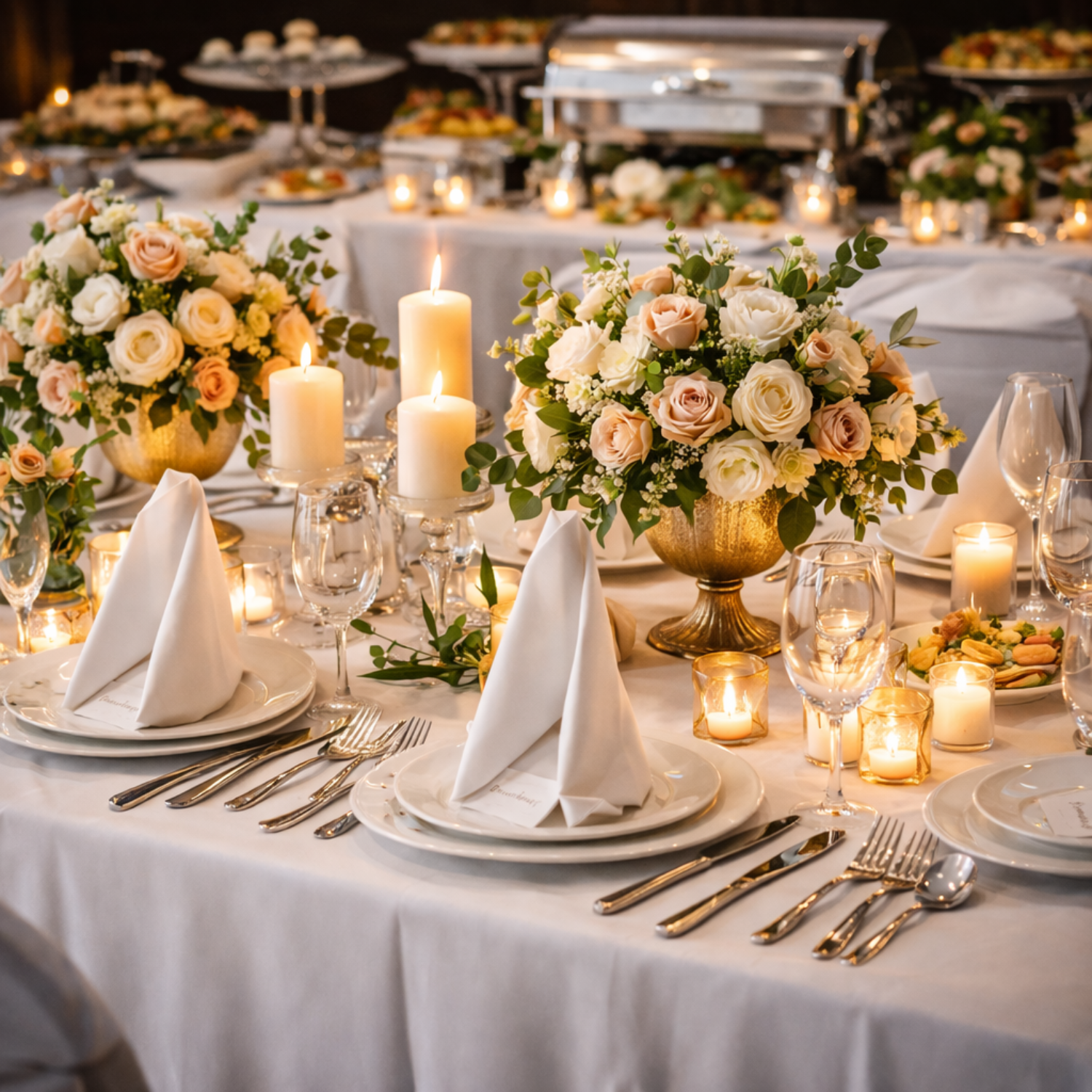 Nakrycia stołów i dekoracje