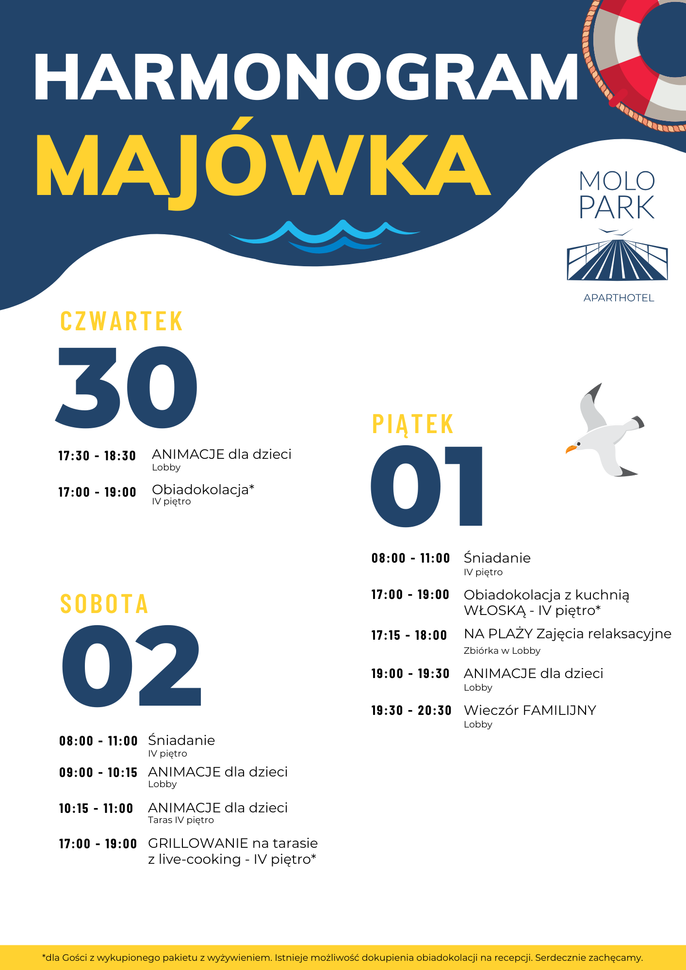 Majówkowy harmonogram atrakcji!