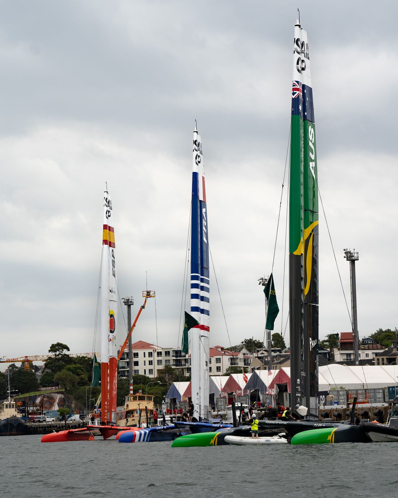 Hafen von Sassnitz auf Rügen nahe dem Veranstaltungsort des SailGP Deutschland