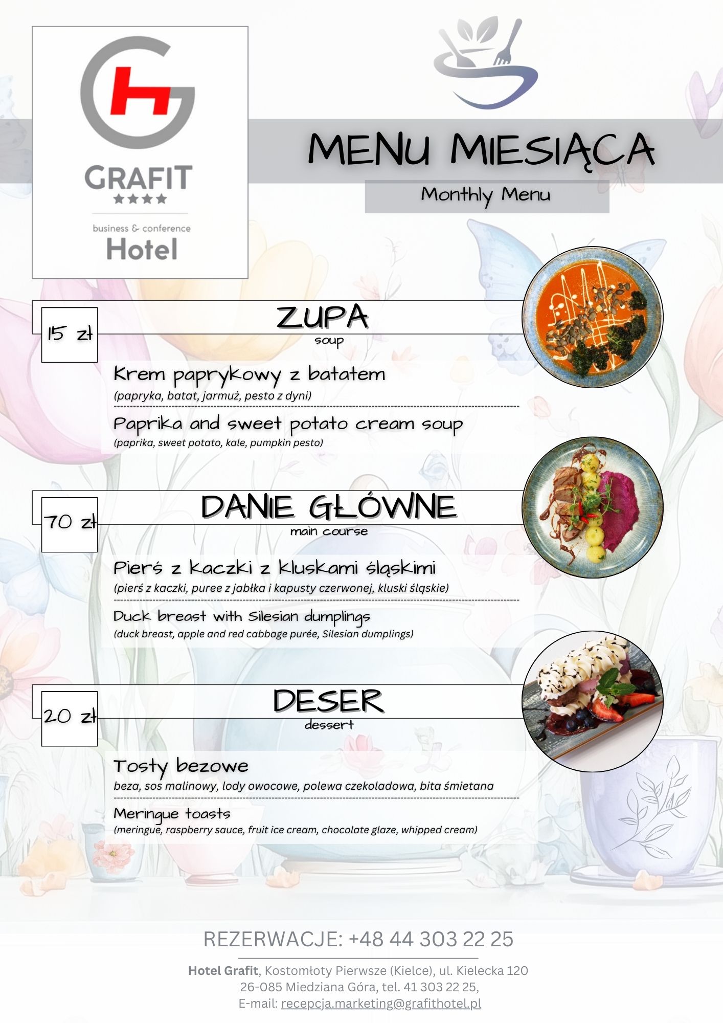 Menu Miesiąca - Hotel Grafit